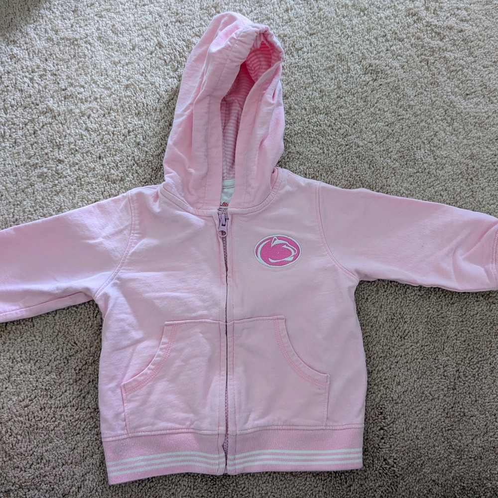 Kids Light Pink Zip-Up Hoodie
